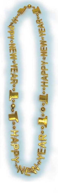 Gold Happy New Year Beads